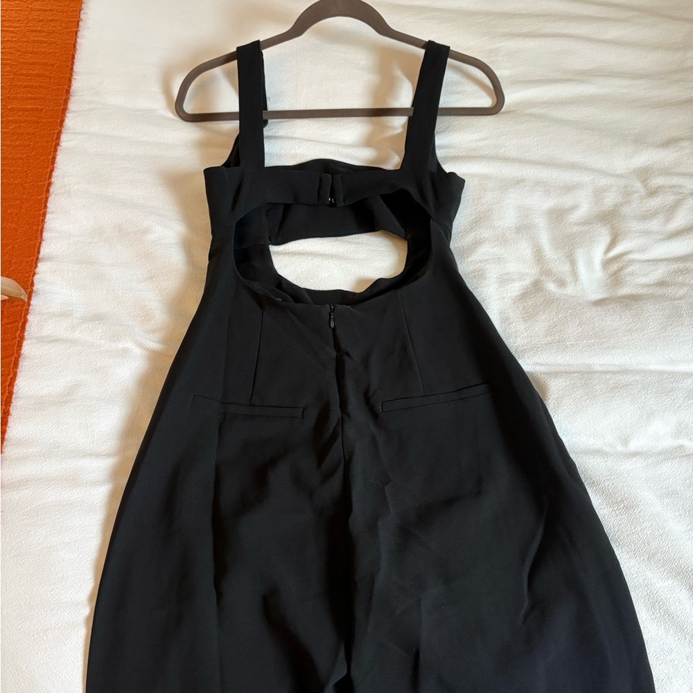 Zara Black Wide-Leg Jumpsuit with Cutout Detail - Picture 3 of 4